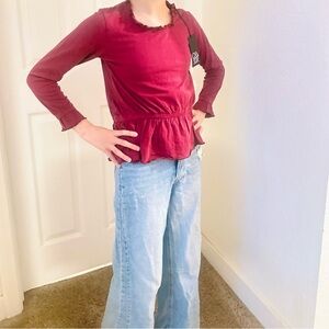 Chaser Burgundy Kids Blouse